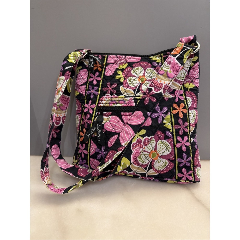 Vera Bradley Retired 2014 "Pirouette Pink" Hipster Crossbody Purse Med Size Bag